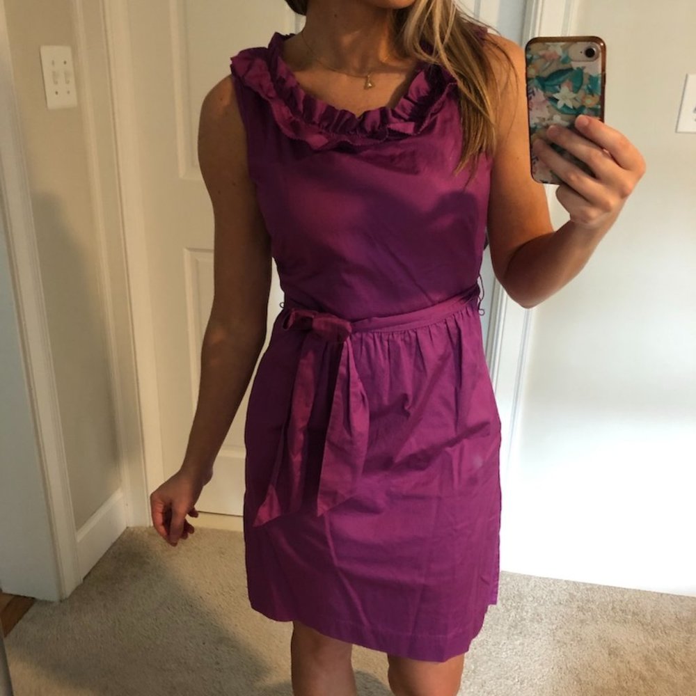 J Crew Factory Purple Ruffle Dress